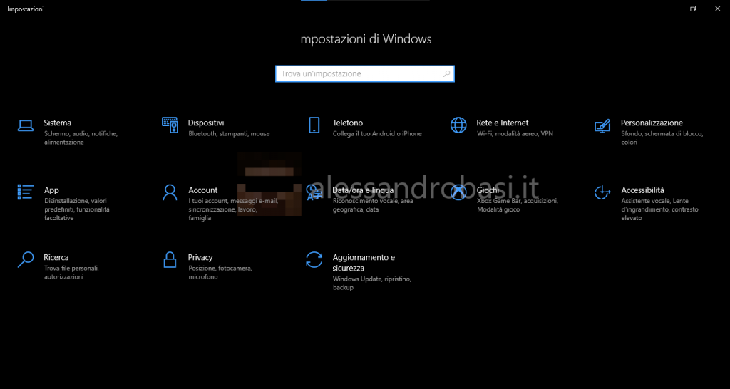 Vecchio stile delle impostazioni di Windows 10