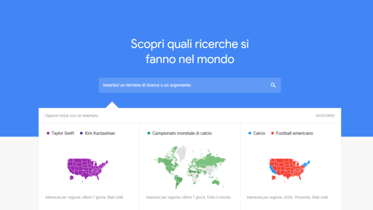 home page pagina di google trends